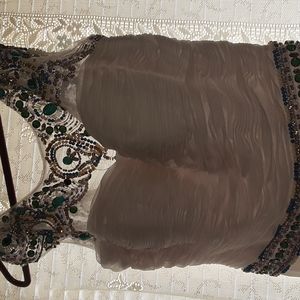 Size: S or M, Color: white with other colored rhinestones.